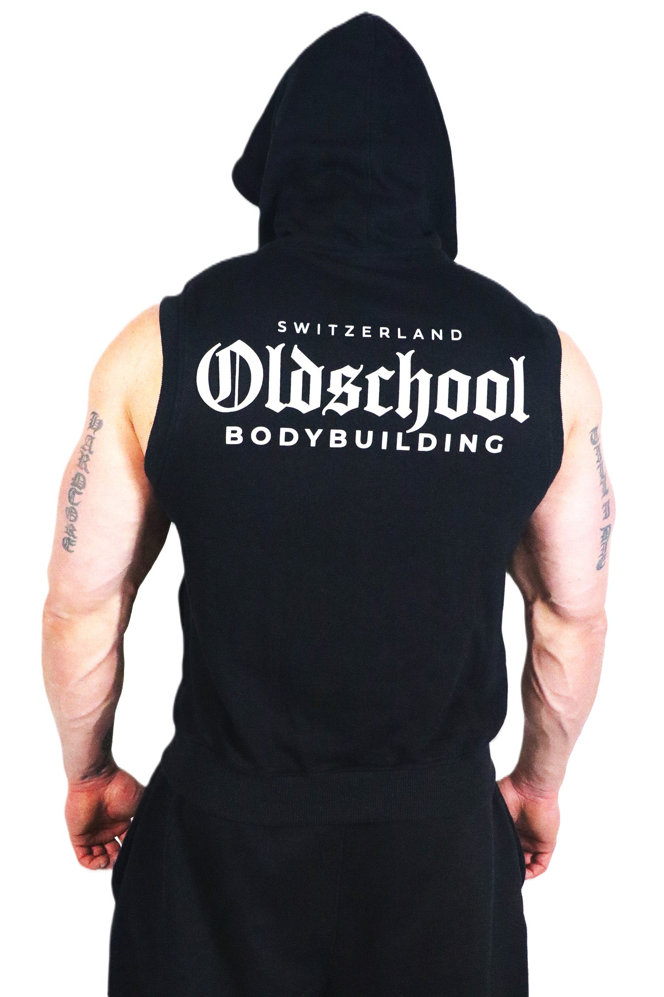 CLASSIC HOODED TANK ZIP HOODIE SCHWARZ/WEISS