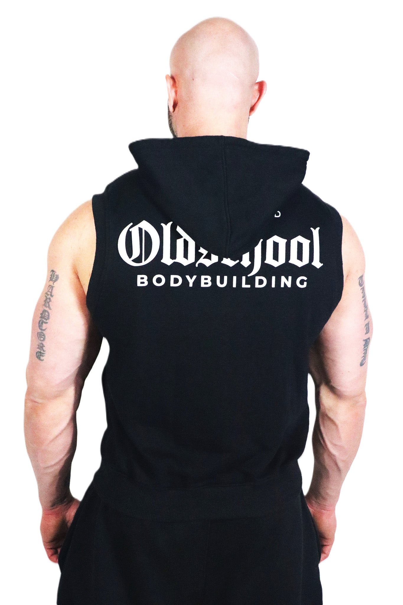 CLASSIC HOODED TANK ZIP HOODIE SCHWARZ/WEISS