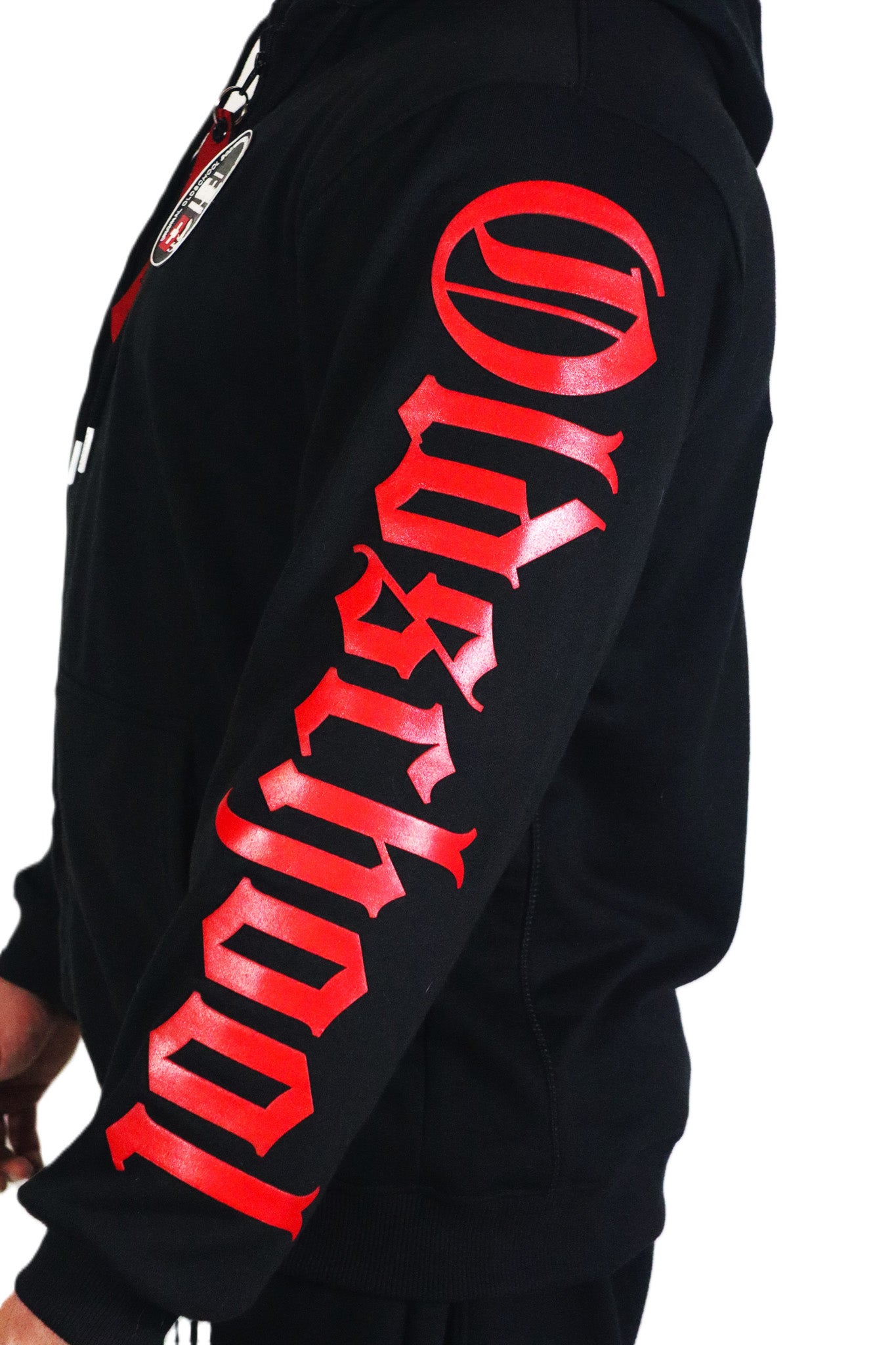 LEGACY BADGES ZIPPED HOODIE SCHWARZ/ROT