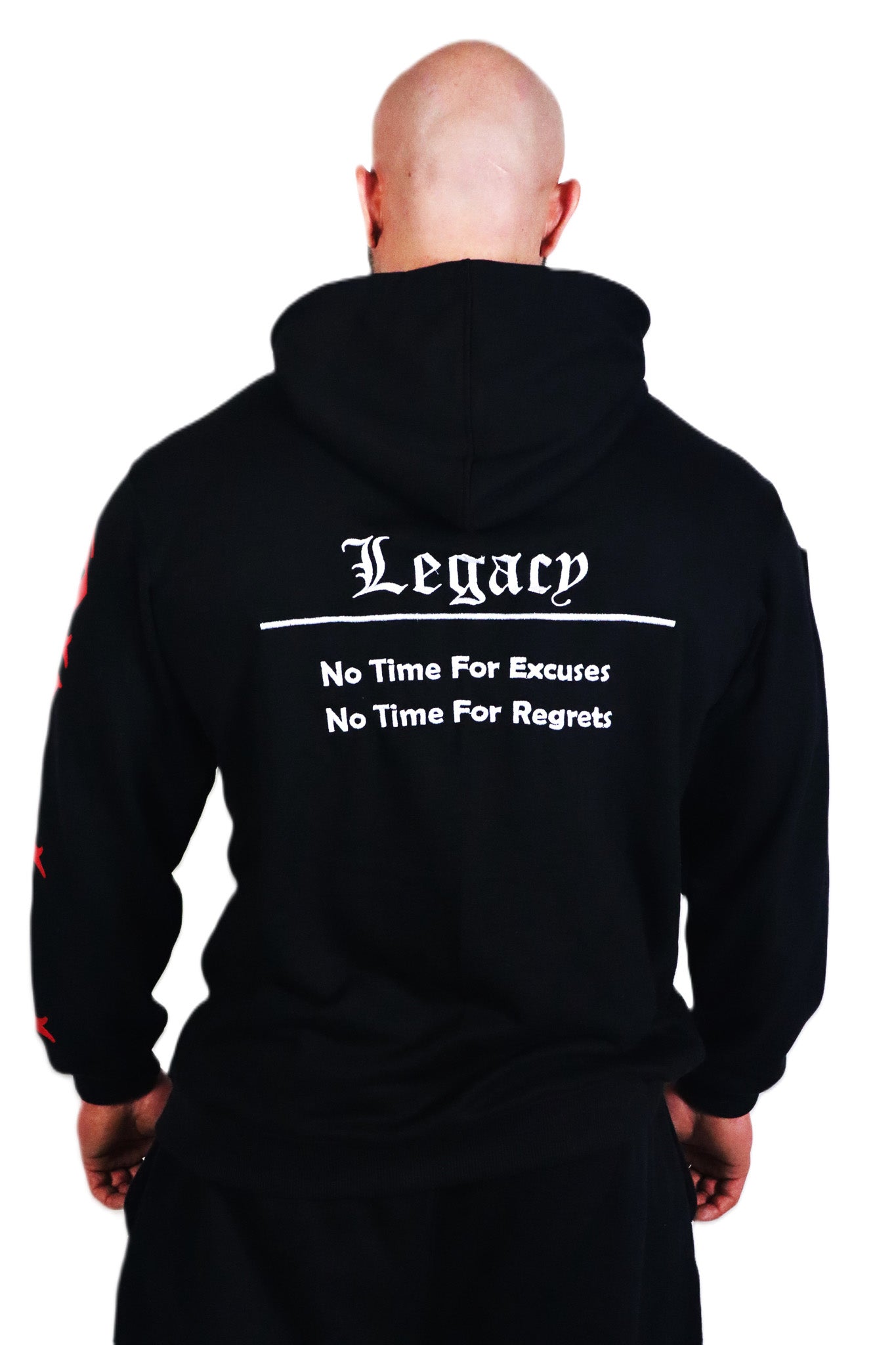 LEGACY BADGES ZIPPED HOODIE SCHWARZ/ROT