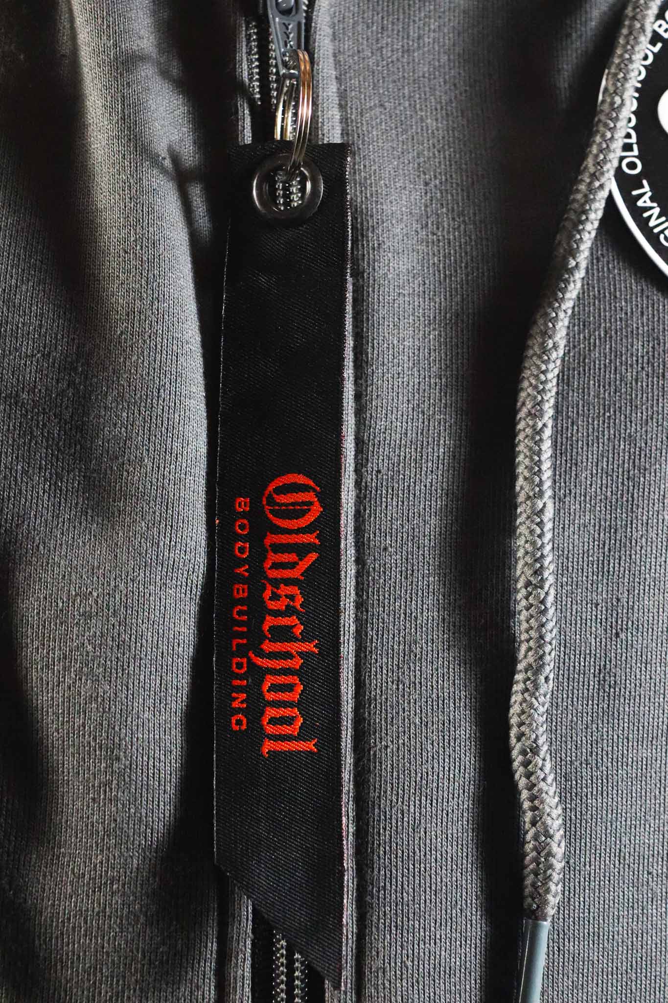 LEGACY BADGES ZIPPED HOODIE GRAU/ORANGE