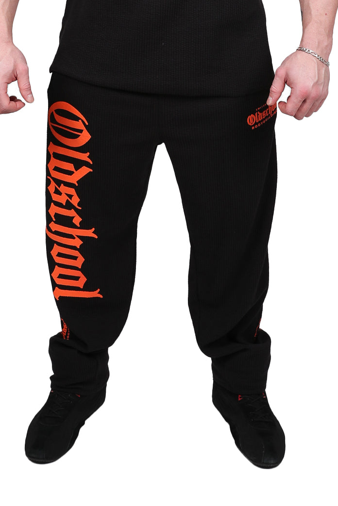 Oldschool Bodybuilding Hardcore Pants Schwarz/Orange