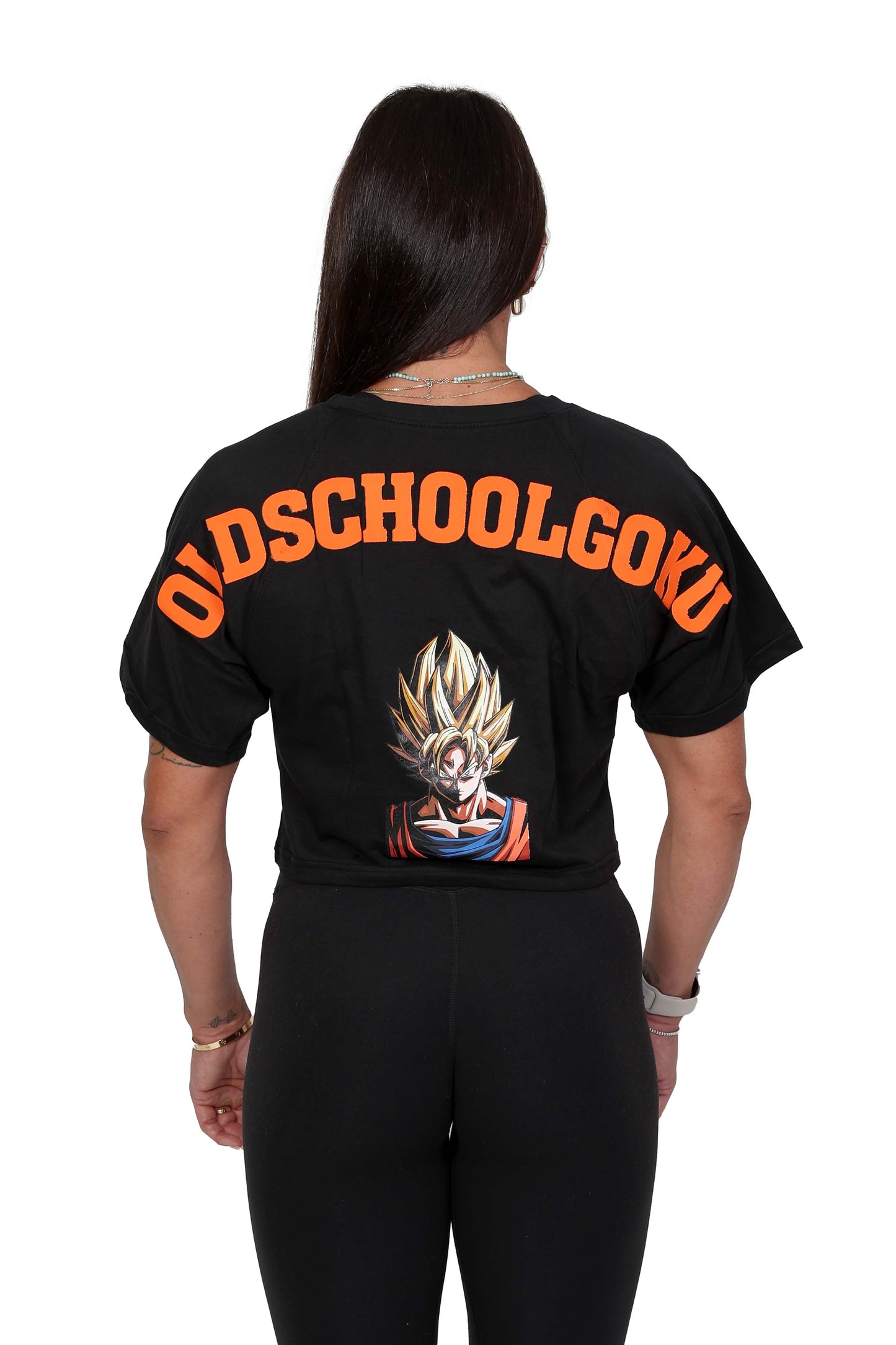 OLDSCHOOL GOKU WOMENS CROPPED T-SHIRT SCHWARZ