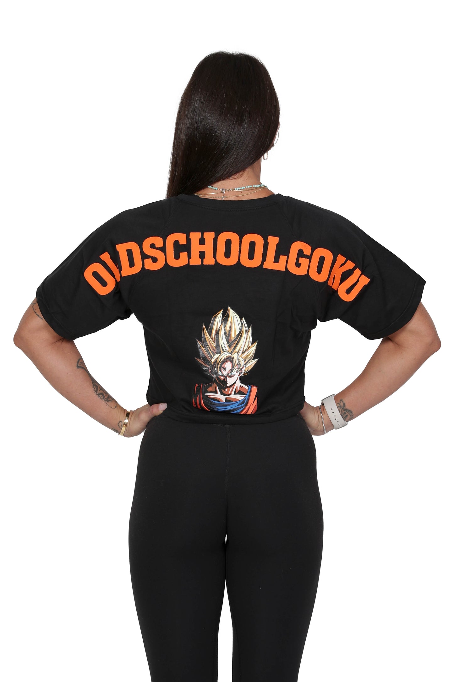 OLDSCHOOL GOKU WOMENS CROPPED T-SHIRT SCHWARZ