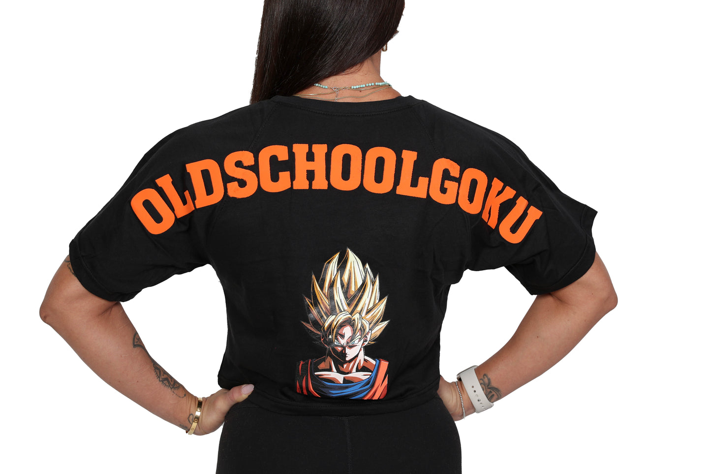 OLDSCHOOL GOKU WOMENS CROPPED T-SHIRT SCHWARZ