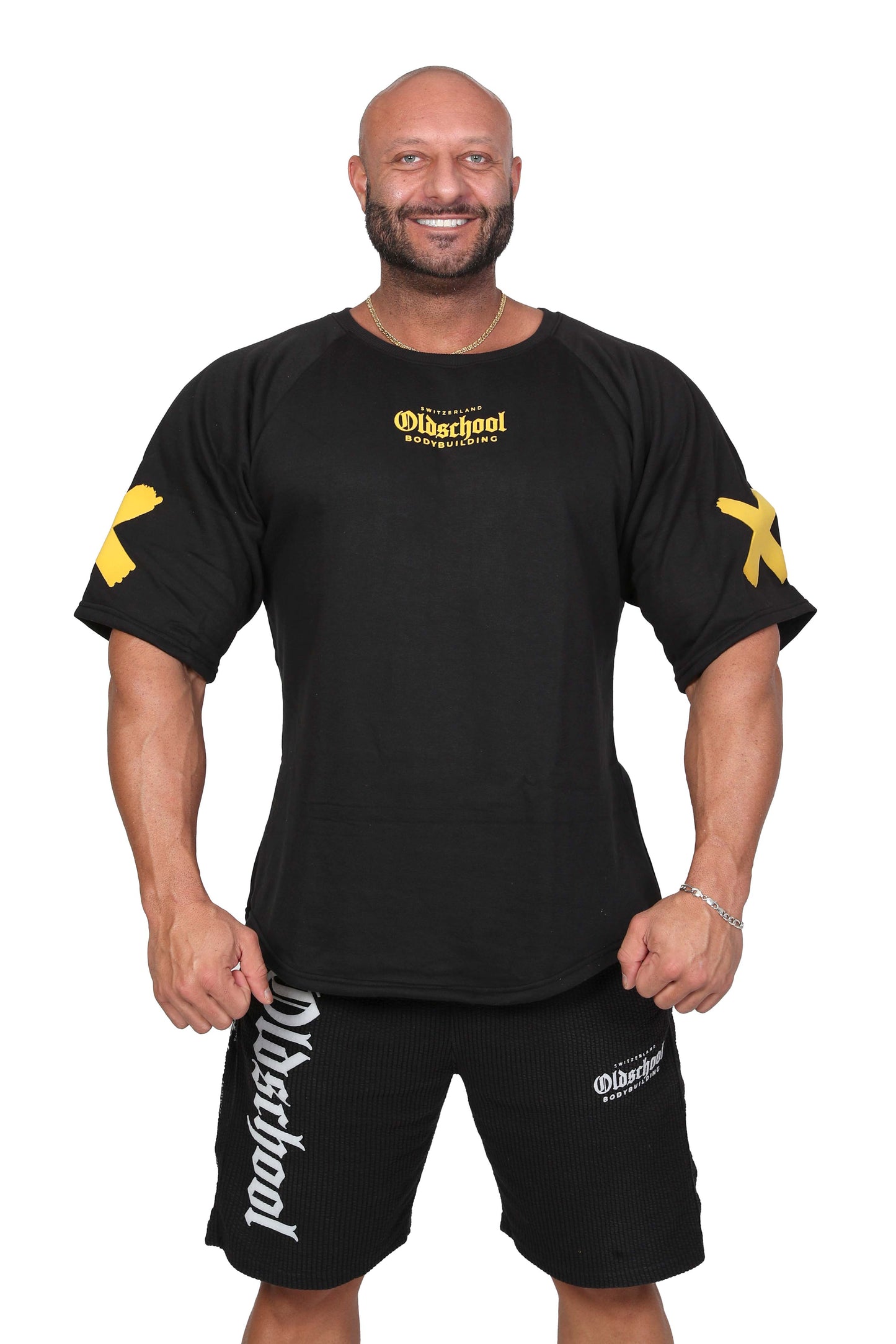HARDCORE MUSCLE OVERSIZED TEE SCHWARZ/GELB
