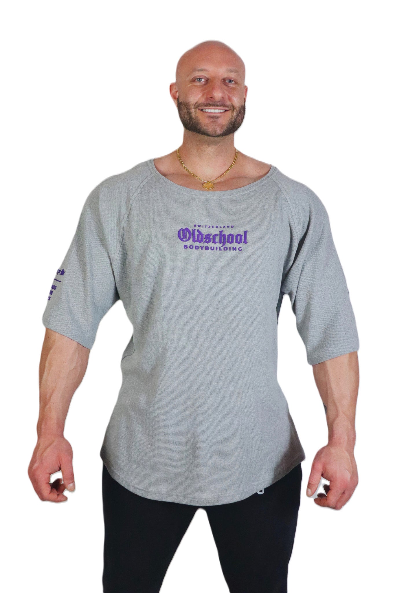 LEGENDARY MUSCLE OVERSIZED SHIRT GRAU/LILA