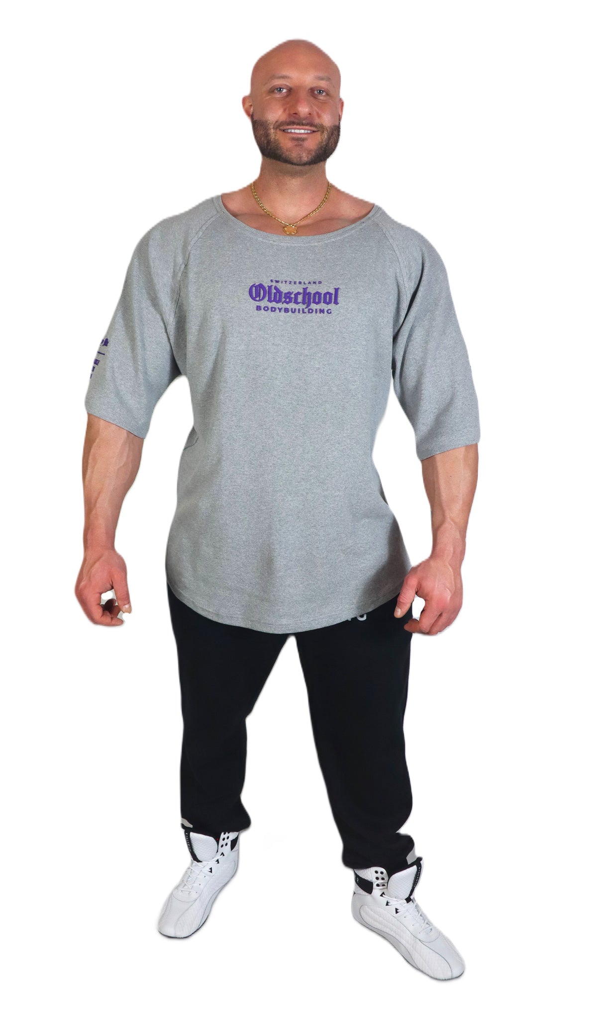 LEGENDARY MUSCLE OVERSIZED SHIRT GRAU/LILA