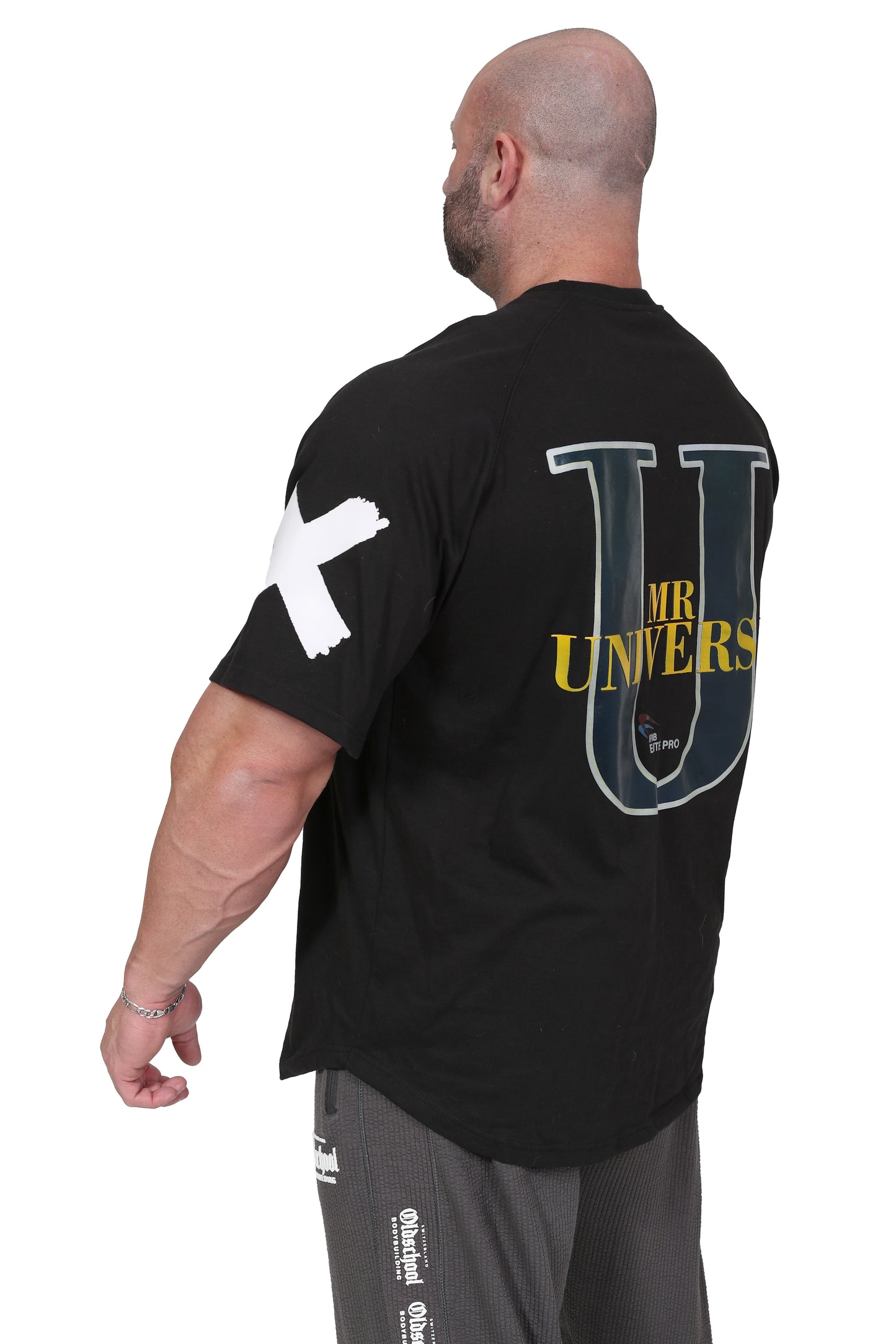 MR UNIVERSE OVERSIZED TEE  SCHWARZ